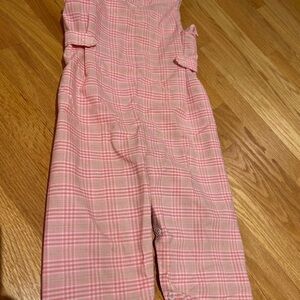 Vintage Toddle Time by JCPenbeys Pink Plaid Kids Overalls size 3